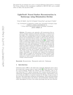 LightNeuS: Neural Surface Reconstruction in Endoscopy using Illumination Decline