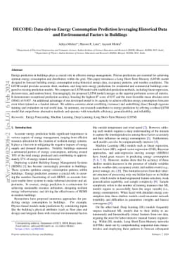 DECODE: Data-driven Energy Consumption Prediction leveraging Historical
  Data and Environmental Factors in Buildings