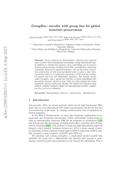 GroupEnc: encoder with group loss for global structure preservation