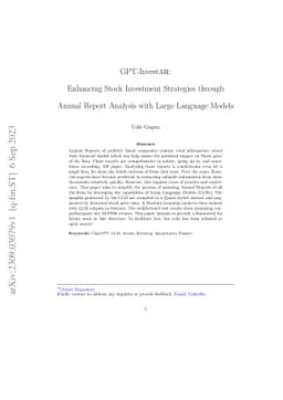 GPT-InvestAR: Enhancing Stock Investment Strategies through Annual
  Report Analysis with Large Language Models