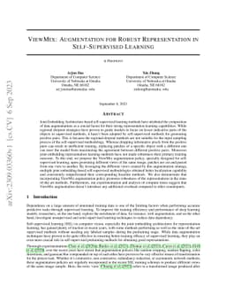 ViewMix: Augmentation for Robust Representation in Self-Supervised
  Learning