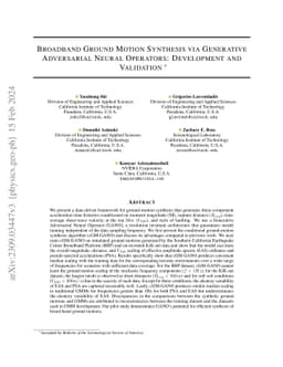 Broadband Ground Motion Synthesis via Generative Adversarial Neural
  Operators: Development and Validation