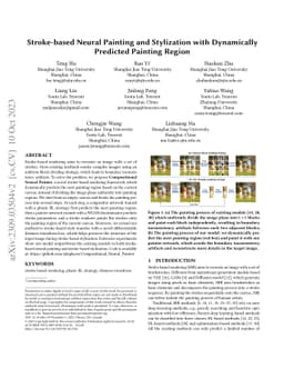 Stroke-based Neural Painting and Stylization with Dynamically Predicted
  Painting Region