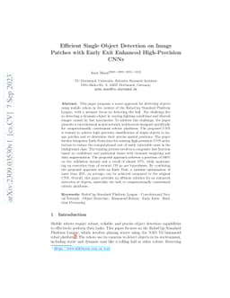 Efficient Single Object Detection on Image Patches with Early Exit
  Enhanced High-Precision CNNs