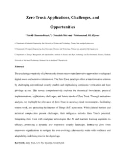 Zero Trust: Applications, Challenges, and Opportunities