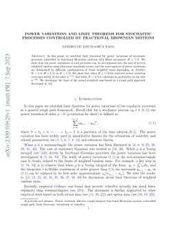 Power variations and limit theorems for stochastic processes controlled
  by fractional Brownian motions