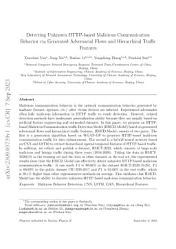 Detecting unknown HTTP-based malicious communication behavior via
  generated adversarial flows and hierarchical traffic features