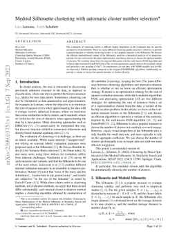 Medoid Silhouette clustering with automatic cluster number selection