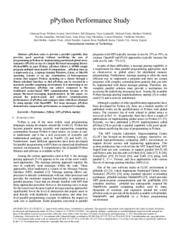 pPython Performance Study