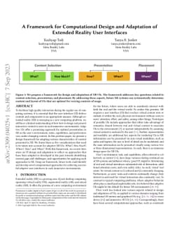 A Framework for Computational Design and Adaptation of Extended Reality
  User Interfaces