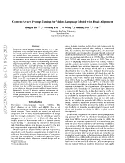 Context-Aware Prompt Tuning for Vision-Language Model with
  Dual-Alignment