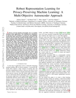 Robust Representation Learning for Privacy-Preserving Machine Learning:
  A Multi-Objective Autoencoder Approach