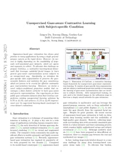 Unsupervised Gaze-aware Contrastive Learning with Subject-specific
  Condition