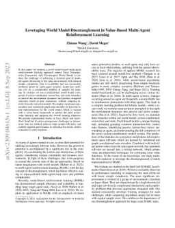 Leveraging World Model Disentanglement in Value-Based Multi-Agent
  Reinforcement Learning