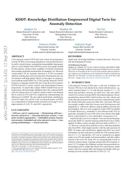 Knowledge Distillation-Empowered Digital Twin for Anomaly Detection