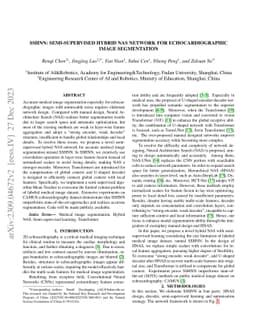 SSHNN: Semi-Supervised Hybrid NAS Network for Echocardiographic Image
  Segmentation