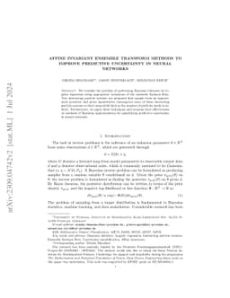 Affine Invariant Ensemble Transform Methods to Improve Predictive
  Uncertainty in Neural Networks