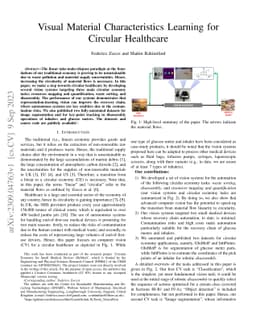 Visual Material Characteristics Learning for Circular Healthcare