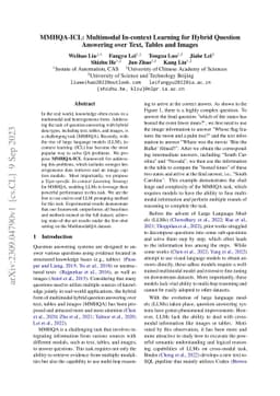 MMHQA-ICL: Multimodal In-context Learning for Hybrid Question Answering
  over Text, Tables and Images