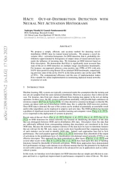 HAct: Out-of-Distribution Detection with Neural Net Activation
  Histograms