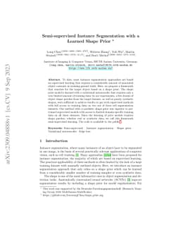 Semi-supervised Instance Segmentation with a Learned Shape Prior