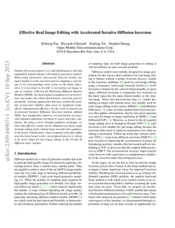 Effective Real Image Editing with Accelerated Iterative Diffusion
  Inversion