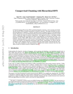 Unsupervised Chunking with Hierarchical RNN