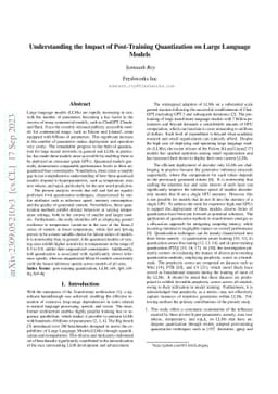 Understanding the Impact of Post-Training Quantization on Large Language
  Models
