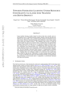Towards Federated Learning Under Resource Constraints via Layer-wise
  Training and Depth Dropout