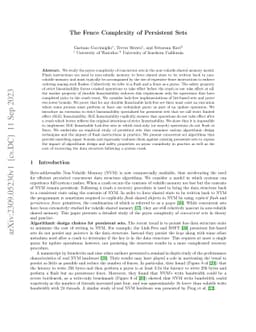 The Fence Complexity of Persistent Sets