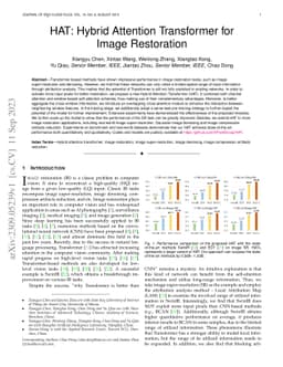 HAT: Hybrid Attention Transformer for Image Restoration