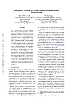 Minuteman: Machine and Human Joining Forces in Meeting Summarization