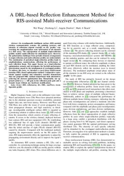 A DRL-based Reflection Enhancement Method for RIS-assisted
  Multi-receiver Communications