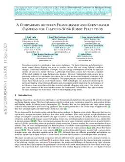 A Comparison between Frame-based and Event-based Cameras for
  Flapping-Wing Robot Perception