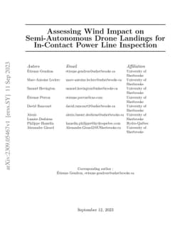 Assessing Wind Impact on Semi-Autonomous Drone Landings for In-Contact
  Power Line Inspection