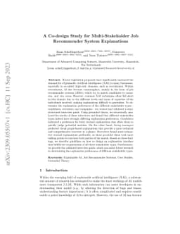 A Co-design Study for Multi-Stakeholder Job Recommender System
  Explanations