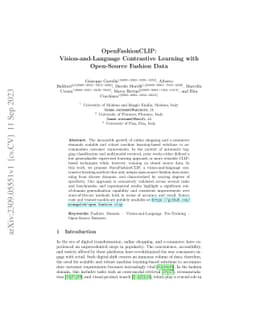 OpenFashionCLIP: Vision-and-Language Contrastive Learning with
  Open-Source Fashion Data