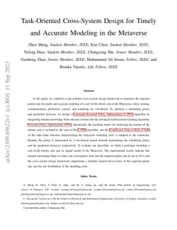 Task-Oriented Cross-System Design for Timely and Accurate Modeling in
  the Metaverse
