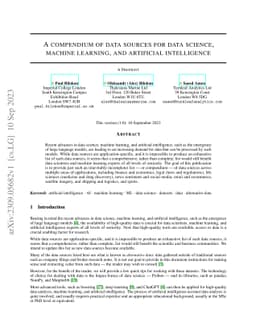 A compendium of data sources for data science, machine learning, and
  artificial intelligence
