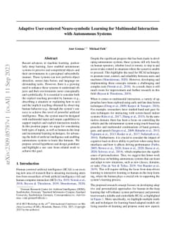 Adaptive User-centered Neuro-symbolic Learning for Multimodal
  Interaction with Autonomous Systems