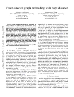 Force-directed graph embedding with hops distance