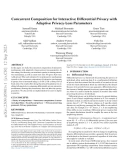 Concurrent Composition for Interactive Differential Privacy with
  Adaptive Privacy-Loss Parameters