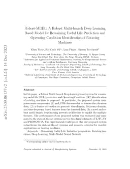Robust-MBDL: A Robust Multi-branch Deep Learning Based Model for
  Remaining Useful Life Prediction and Operational Condition Identification of
  Rotating Machines