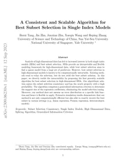 A Consistent and Scalable Algorithm for Best Subset Selection in Single
  Index Models