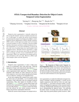 OTAS: Unsupervised Boundary Detection for Object-Centric Temporal Action
  Segmentation