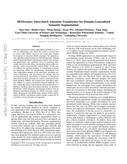 IBAFormer: Intra-batch Attention Transformer for Domain Generalized
  Semantic Segmentation