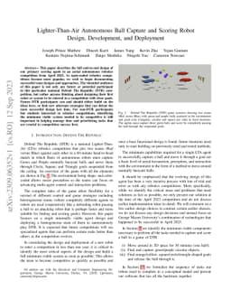 Lighter-Than-Air Autonomous Ball Capture and Scoring Robot -- Design,
  Development, and Deployment