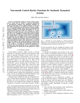 Non-smooth Control Barrier Functions for Stochastic Dynamical Systems