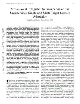 Strong-Weak Integrated Semi-supervision for Unsupervised Single and
  Multi Target Domain Adaptation
