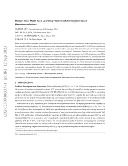 Hierarchical Multi-Task Learning Framework for Session-based
  Recommendations